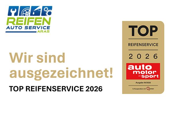 Autoservice Kassel wurde von auto motor sport als Top Reifenservice ausgezeichnet!
